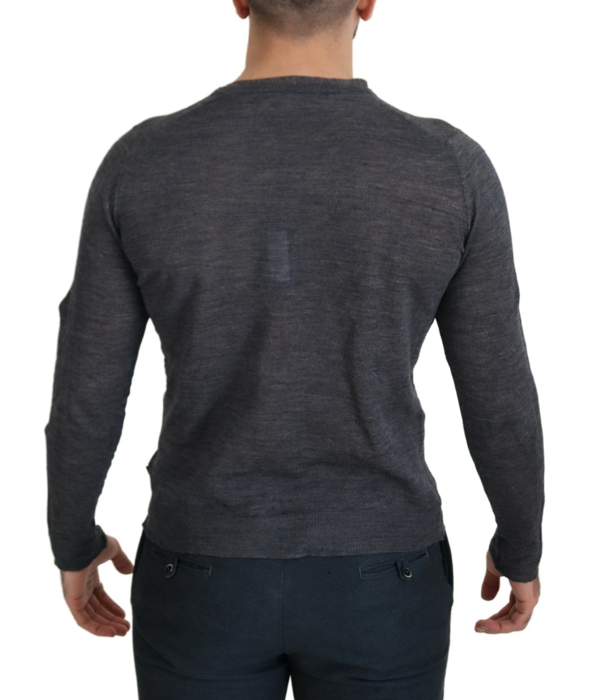 Costume National Gray Crewneck Pullover Sweater by Costume National