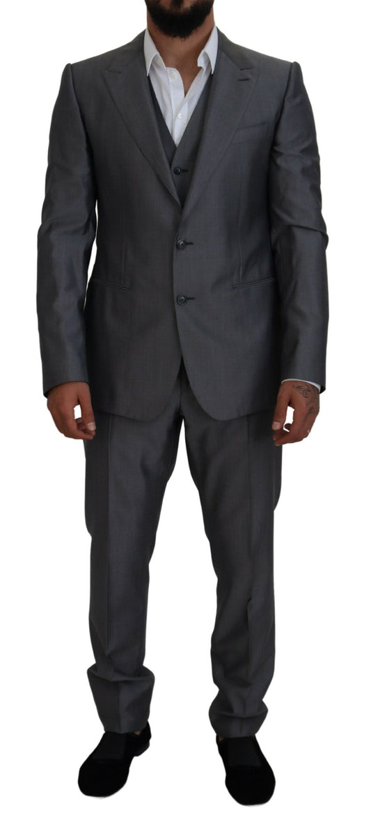 Ensemble élégant costume Sicilia gris argenté Dolce &amp; Gabbana