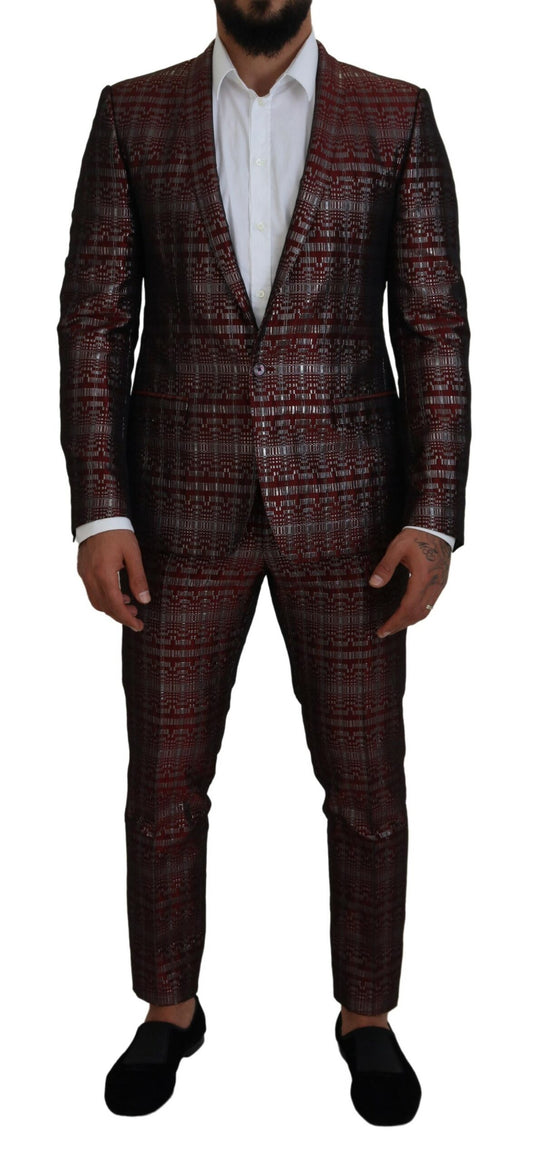 Costume deux pièces slim fit bordeaux Dolce &amp; Gabbana Fantasy