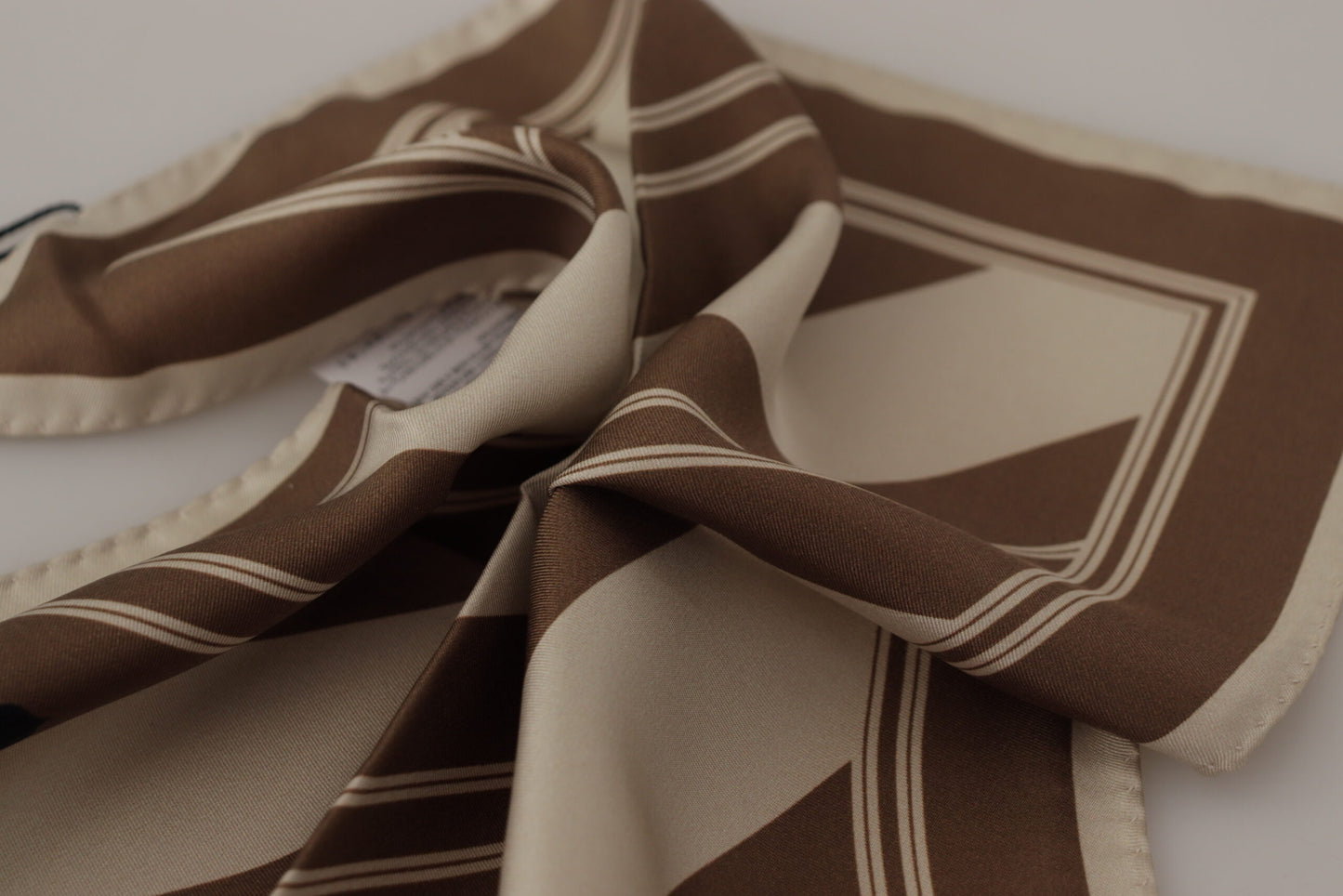 Dolce & Gabbana Brown Stripes DG Logo Square Mens Handkerchief Scarf by Dolce & Gabbana