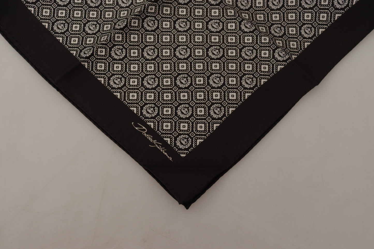 Dolce & Gabbana Black Patterned DG Logo Square Handkerchief Scarf by Dolce & Gabbana