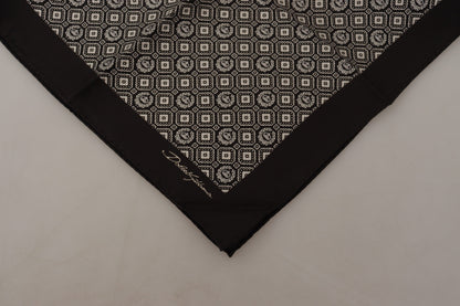Dolce & Gabbana Black Patterned DG Logo Square Handkerchief Scarf by Dolce & Gabbana
