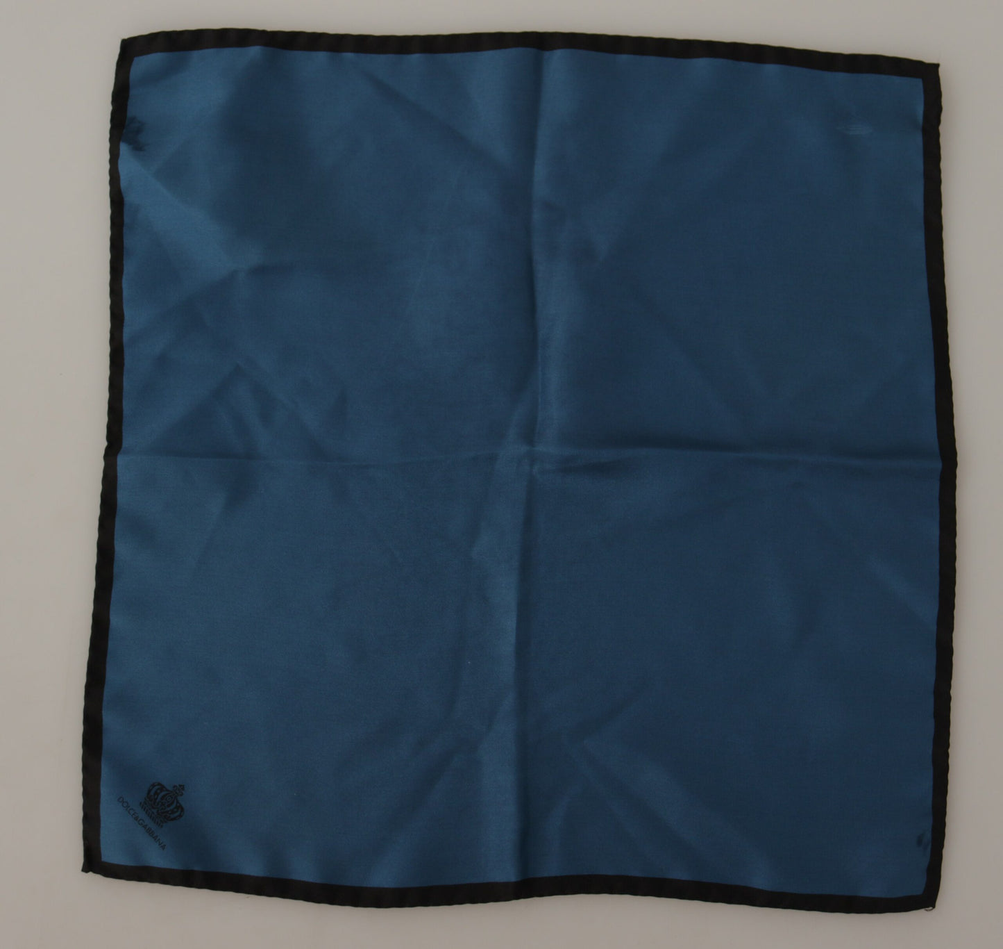 Dolce & Gabbana Black Blue DG Crown Printed Square Handkerchief Scarf by Dolce & Gabbana