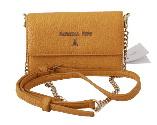 Sac à bandoulière en cuir jaune chic de Patrizia Pepe