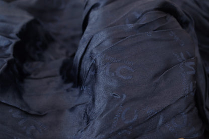 Costume National Blue Silk Shawl Foulard Fringes Scarf by Costume National