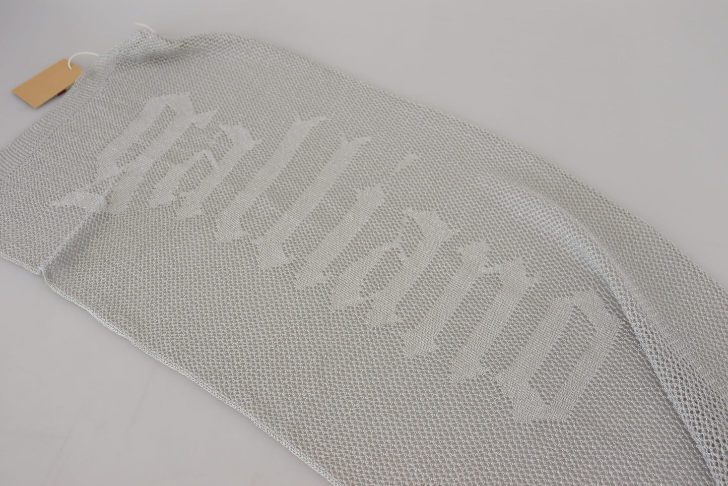 John Galliano Gray Logo Knitted Neck Wrap Shawl Foulard Scarf by John Galliano