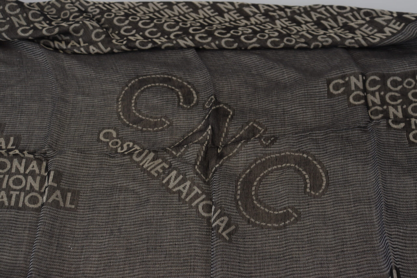 Costume National Gray Logo Knit Neck Wrap Shawl Scarf by Costume National
