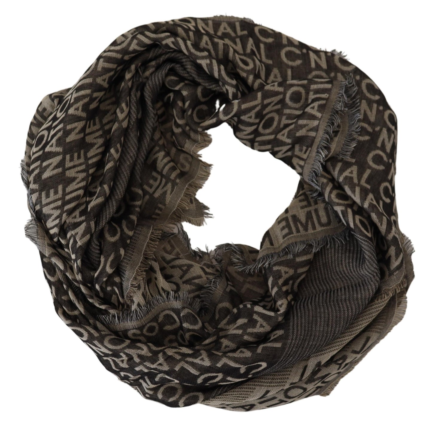 Costume National Gray Logo Knit Neck Wrap Shawl Scarf by Costume National