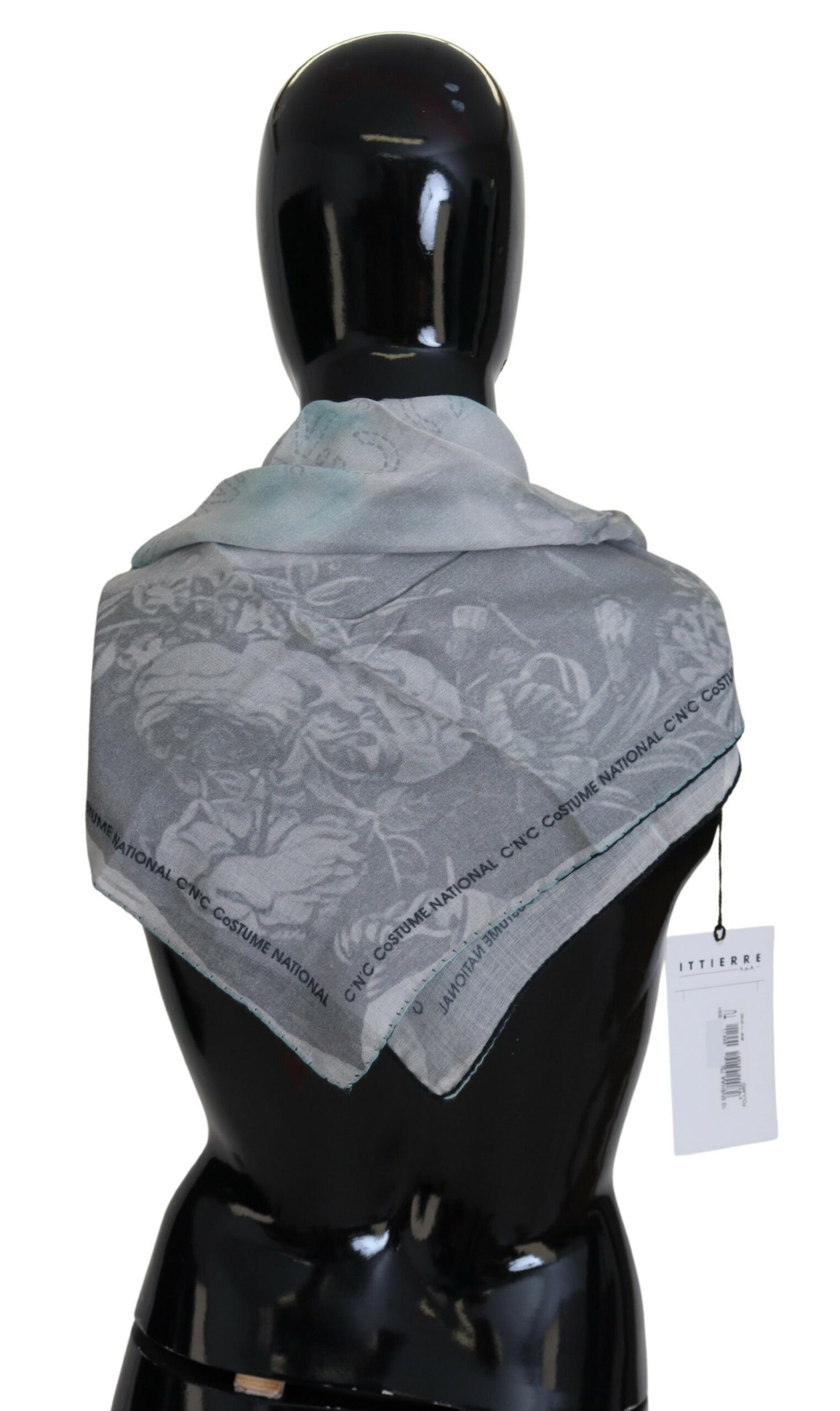 Costume National Gray Print Shawl Foulard Branded Scarf by Costume National