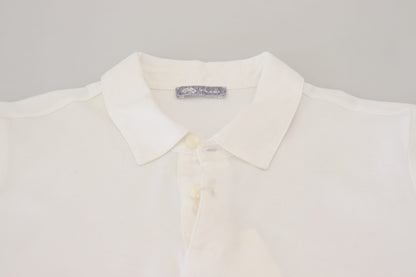 FRADI T-shirt polo élégant en coton blanc