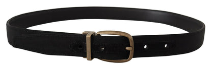 Ceinture élégante en cuir gros-grain Dolce &amp; Gabbana - Noir