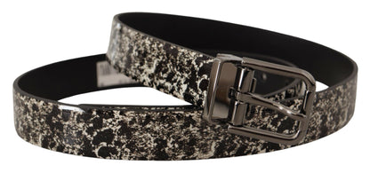 Ceinture élégante en cuir à imprimé marbré Dolce &amp; Gabbana