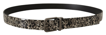 Ceinture élégante en cuir à imprimé marbré Dolce &amp; Gabbana