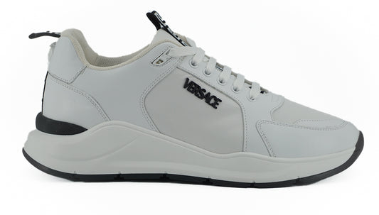 Baskets Versace élégantes en cuir de veau blanc