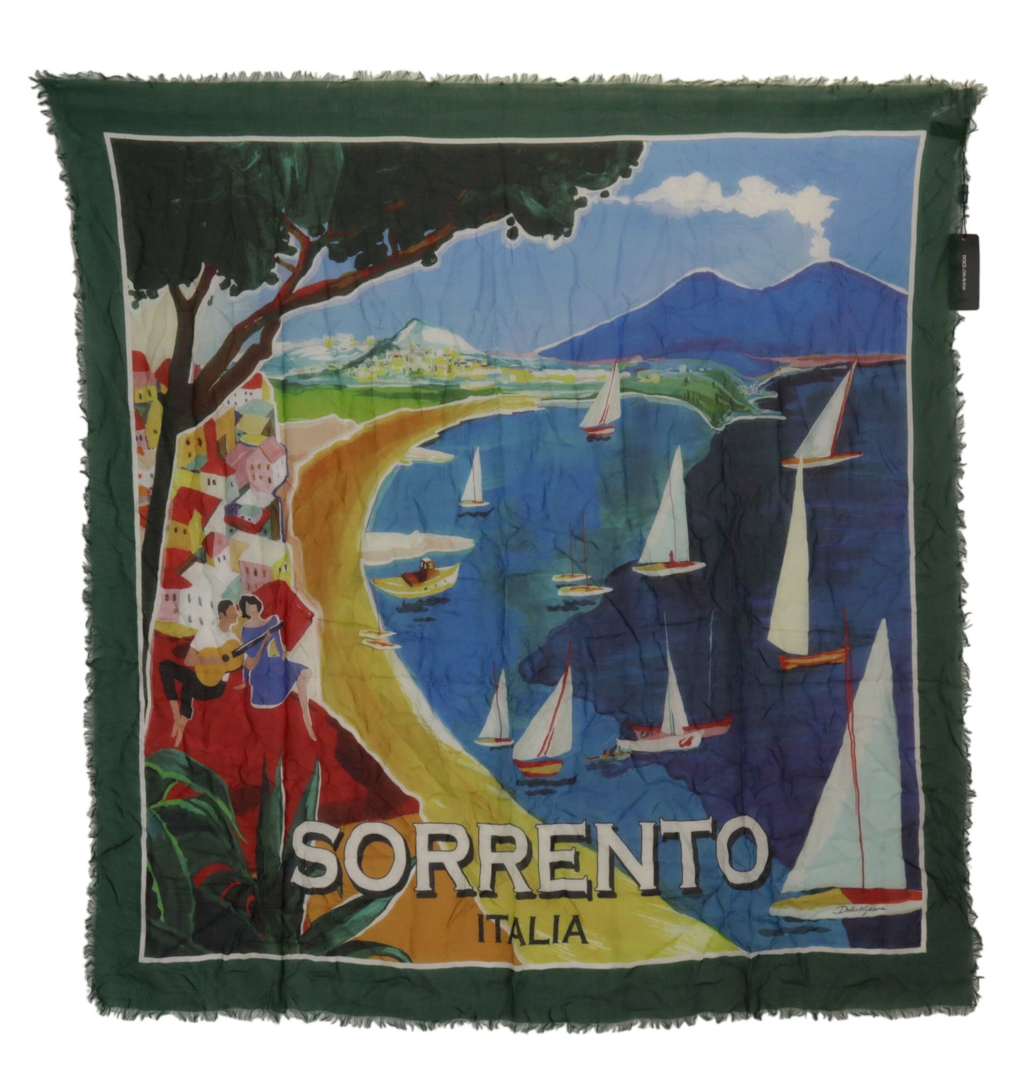 Dolce & Gabbana Multicolor Sorrento DG Shawl Fringe Scarf by Dolce & Gabbana
