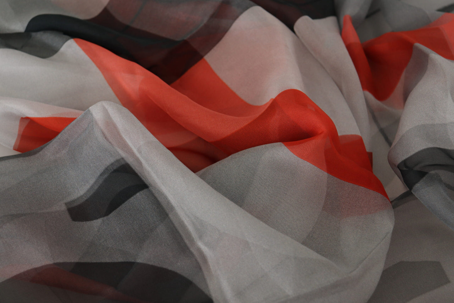 Costume National Gray Red Shawl Foulard Wrap Scarf by Costume National