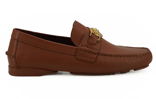Mocassins Versace élégants en cuir gaufré Medusa