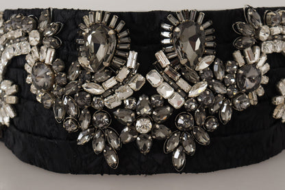 Ceinture élégante en soie ornée de strass Dolce &amp; Gabbana