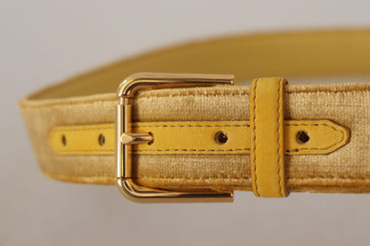Ceinture élégante en velours à boucle dorée Dolce &amp; Gabbana