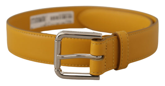 Ceinture élégante en cuir Dolce &amp; Gabbana jaune soleil