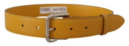Ceinture élégante en cuir Dolce &amp; Gabbana jaune soleil
