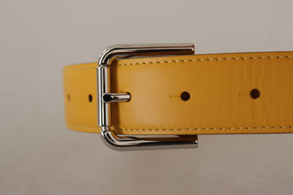 Ceinture élégante en cuir Dolce &amp; Gabbana jaune soleil