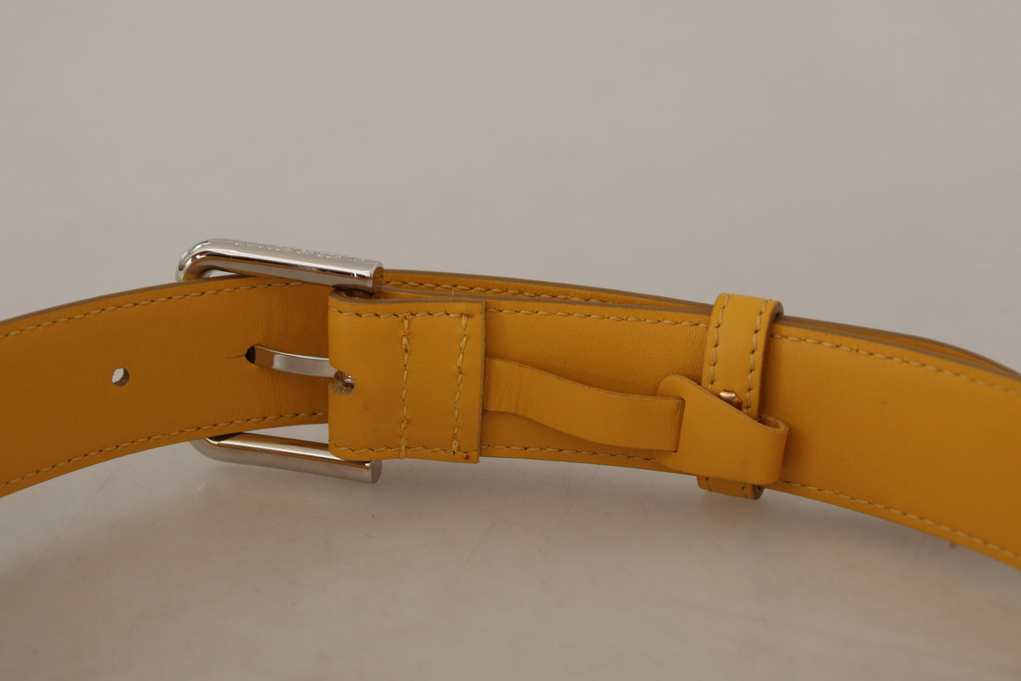 Ceinture élégante en cuir Dolce &amp; Gabbana jaune soleil