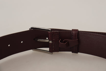Ceinture élégante en cuir marron Dolce &amp; Gabbana avec boucle gravée