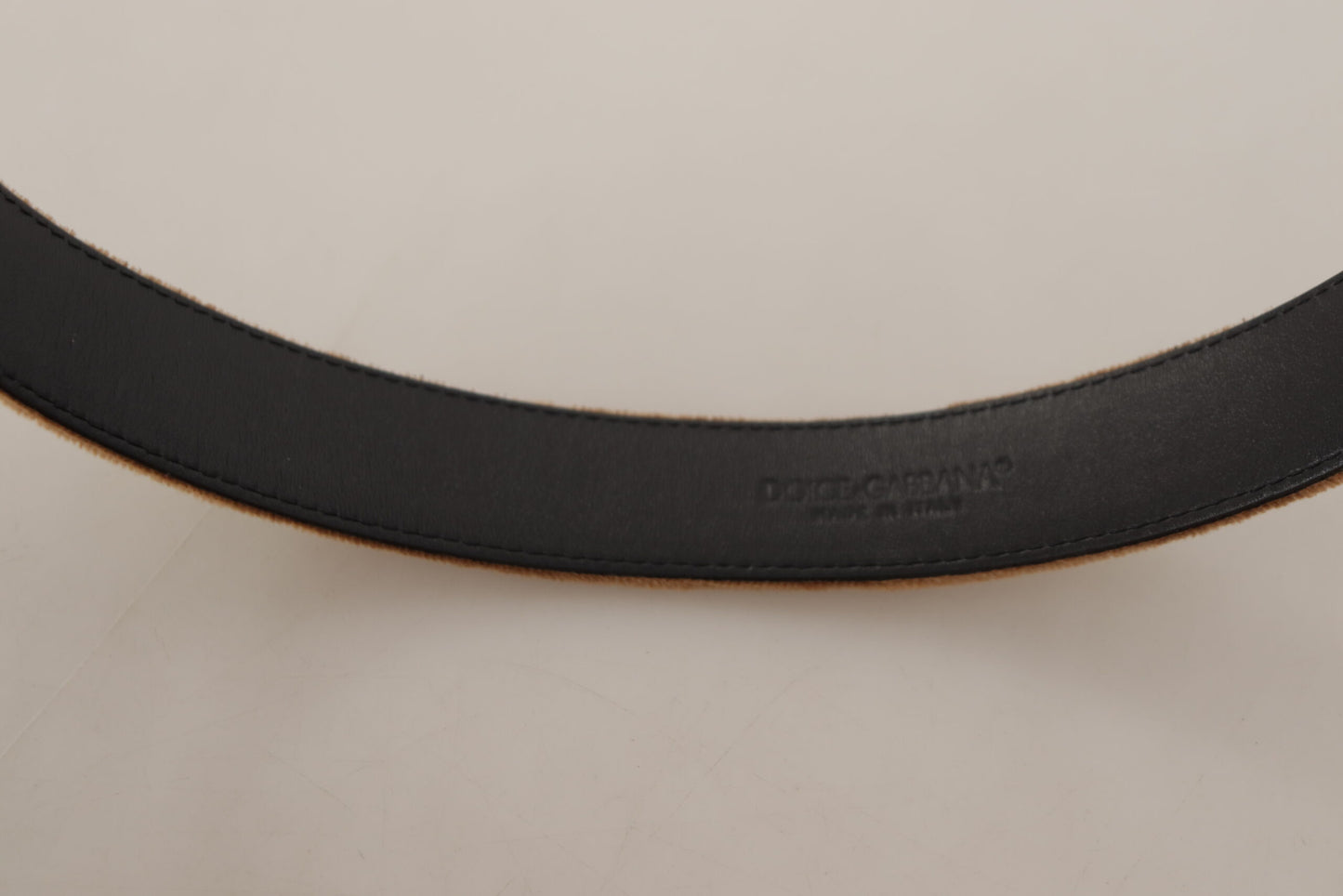 Ceinture en cuir à boucle gravée élégante Dolce &amp; Gabbana
