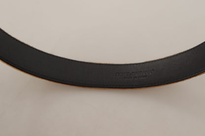 Ceinture en cuir à boucle gravée élégante Dolce &amp; Gabbana