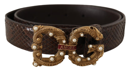 Ceinture élégante en cuir peau de serpent Dolce &amp; Gabbana