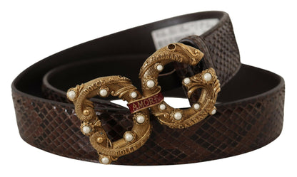 Ceinture élégante en cuir peau de serpent Dolce &amp; Gabbana