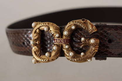 Ceinture élégante en cuir peau de serpent Dolce &amp; Gabbana