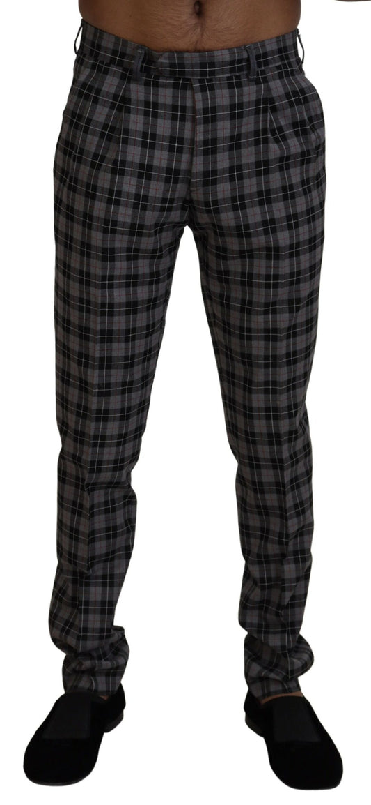 BENCIVENGA - Pantalon chino élégant à carreaux gris pour homme