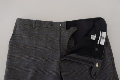 Pantalon habillé élégant en laine à carreaux BENCIVENGA pour homme