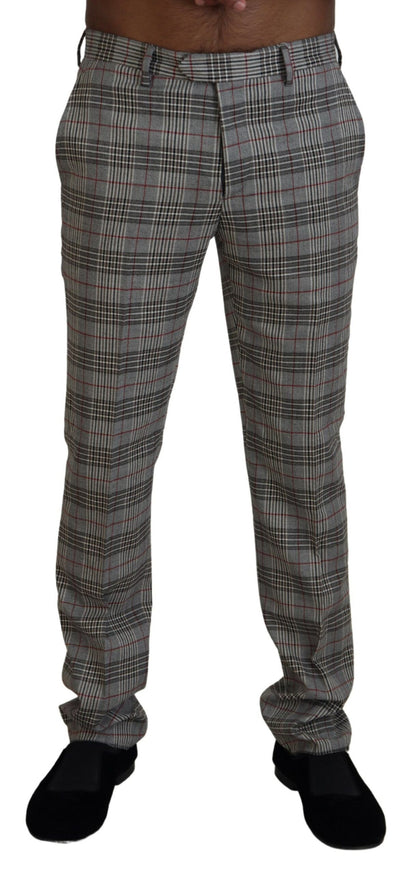Pantalon slim élégant à carreaux gris BENCIVENGA pour homme