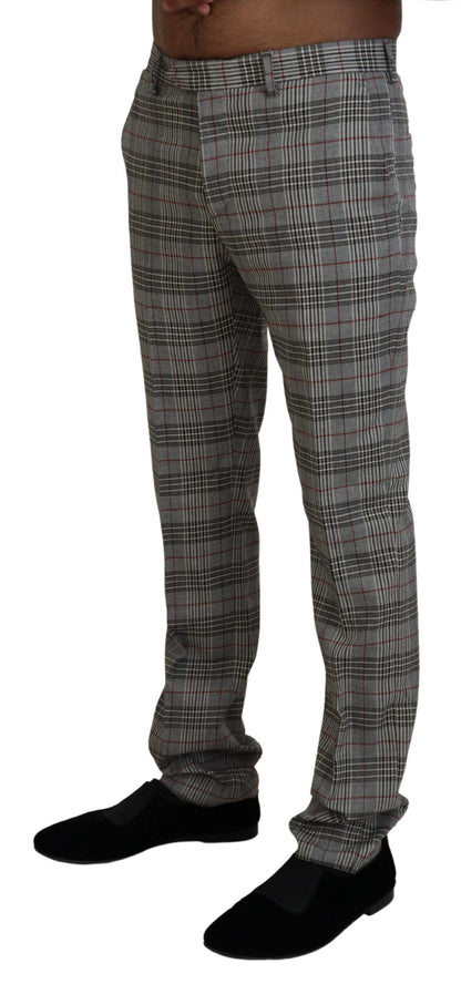 Pantalon slim élégant à carreaux gris BENCIVENGA pour homme
