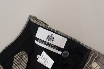 Pantalon slim élégant à carreaux gris BENCIVENGA pour homme