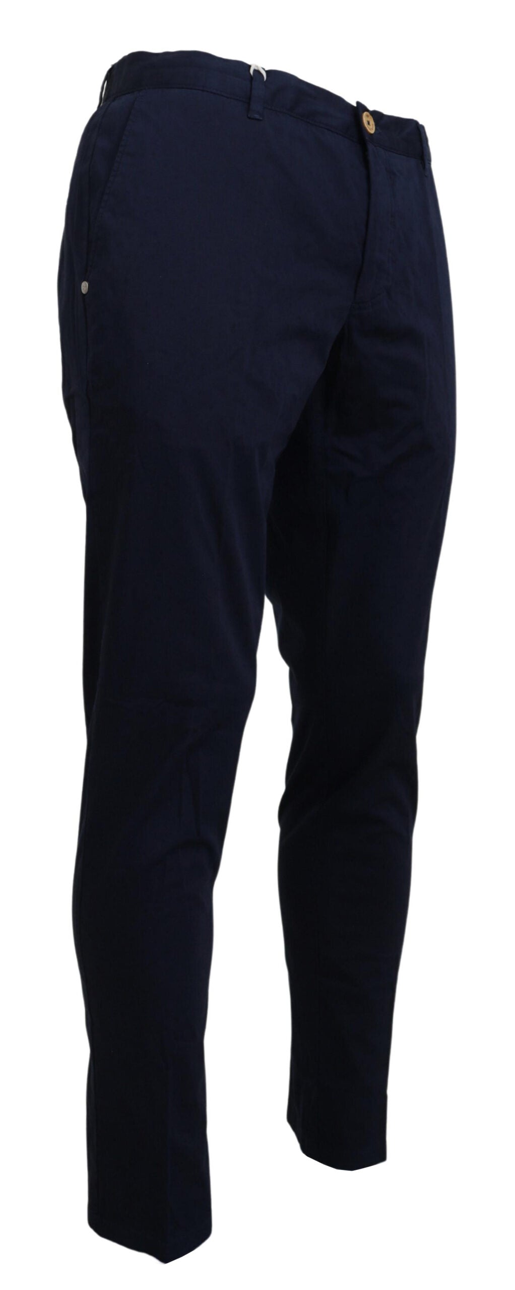 Domenico Tagliente Pantalon chino slim bleu foncé élégant