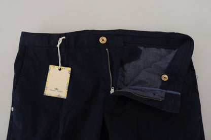 Domenico Tagliente Pantalon chino slim bleu foncé élégant