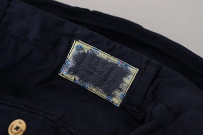 Domenico Tagliente Pantalon chino slim bleu foncé élégant