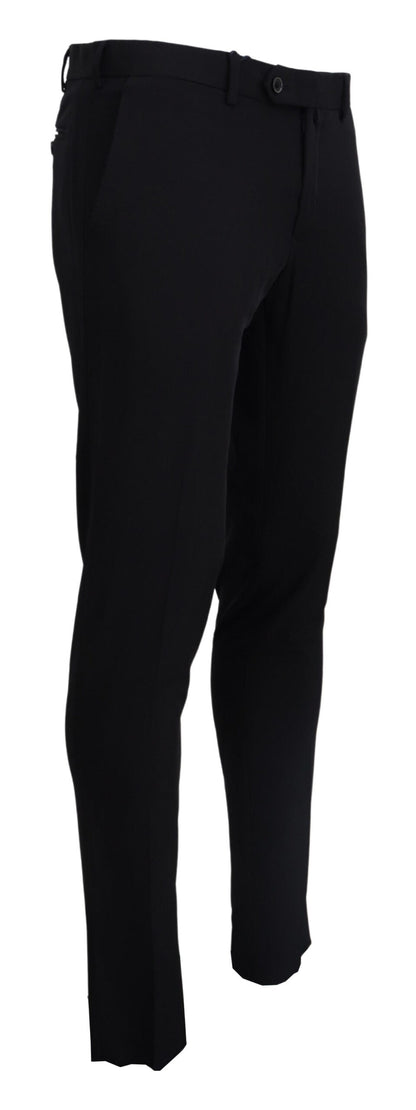 Pantalon de costume italien noir élégant Domenico Tagliente