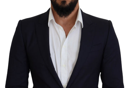Dolce &amp; Gabbana Élégant blazer bleu en laine et soie