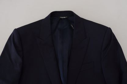 Dolce &amp; Gabbana Élégant blazer bleu en laine et soie