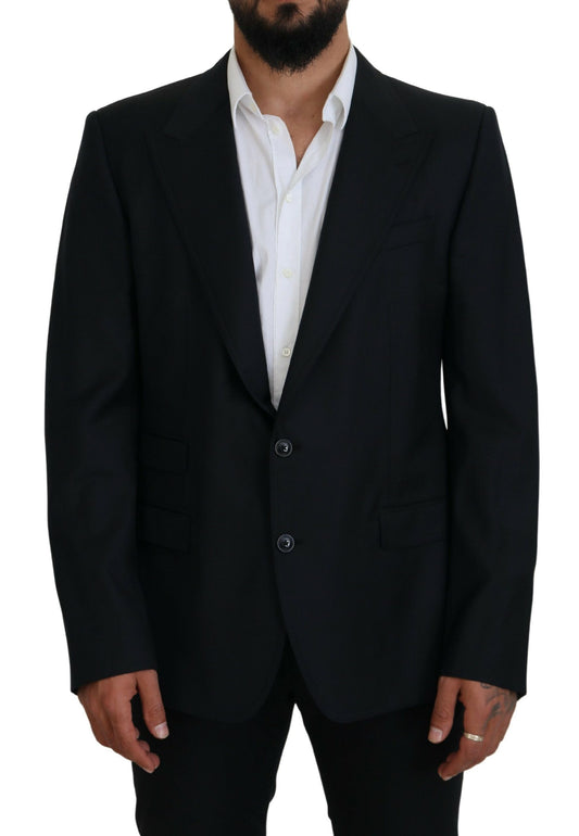 Blazer élégant bleu foncé à boutonnage simple Dolce &amp; Gabbana