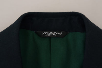Blazer bleu élégant en mélange cachemire-soie Dolce &amp; Gabbana