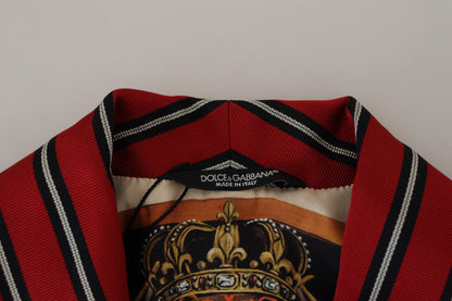 Robe longue élégante à rayures rouges Dolce &amp; Gabbana, vêtements de luxe