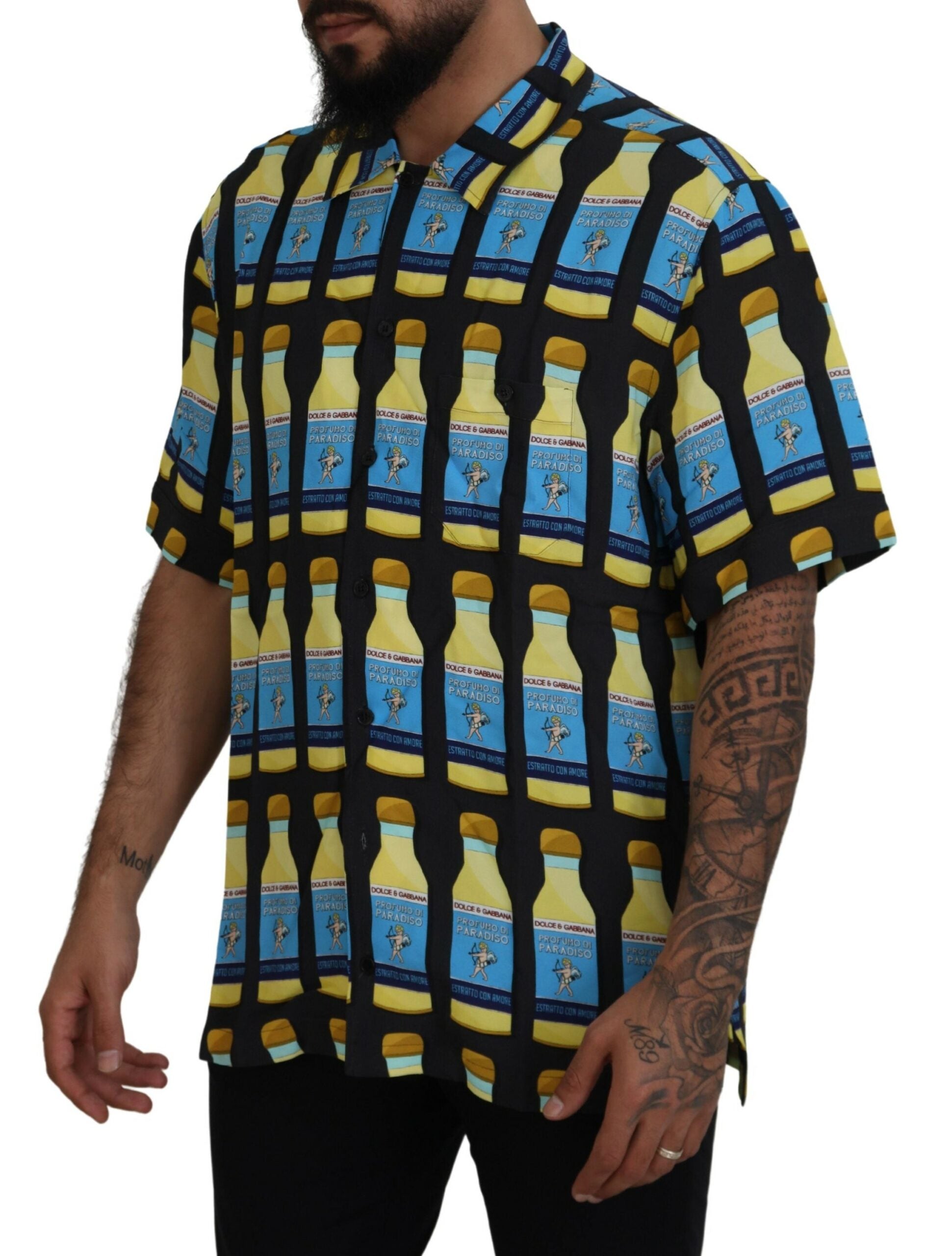 Dolce & Gabbana Multicolor Printed Viscose Casual Shirt by Dolce & Gabbana