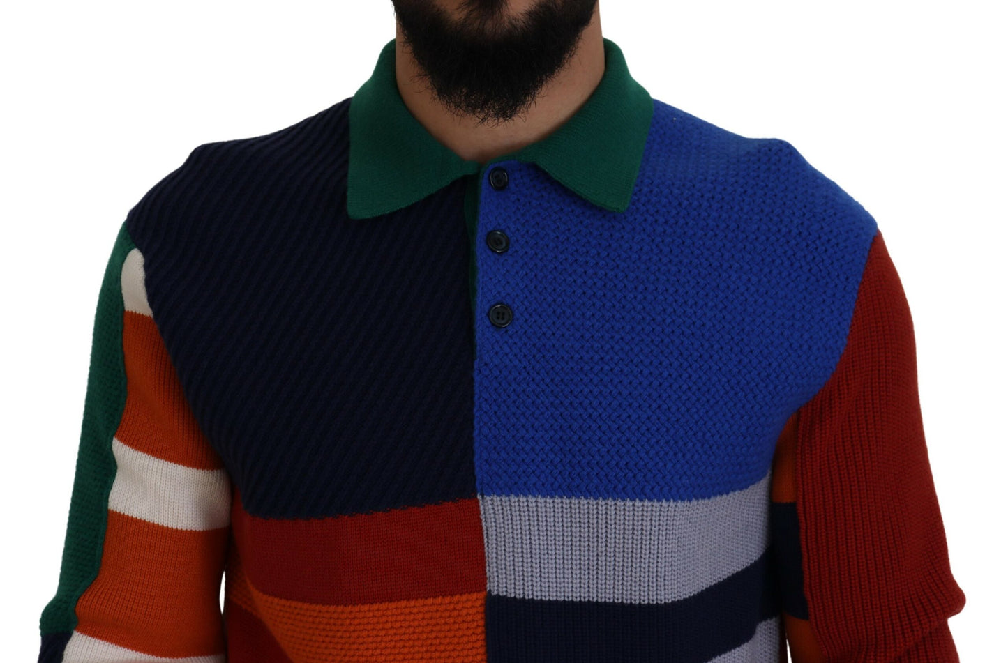 Dolce & Gabbana Multicolor Stripes Wool Pullover Sweater by Dolce & Gabbana