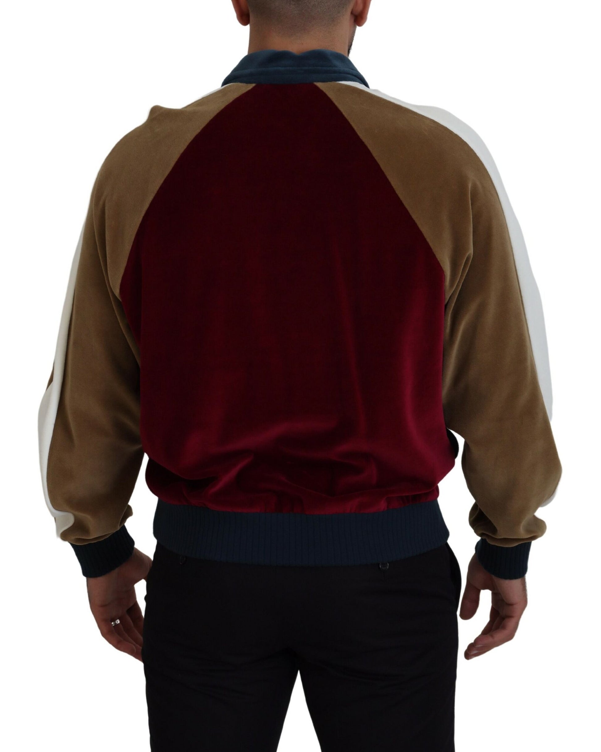 Dolce & Gabbana Multicolor Cotton Collared Pullover Sweater by Dolce & Gabbana